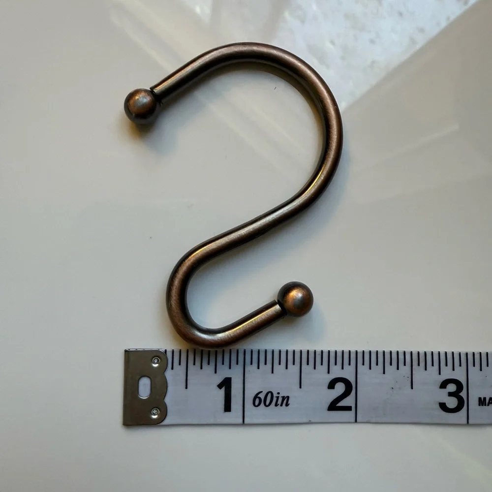 Set of Bronze S-Shaped Hooks shower curtain hooks